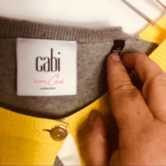 CAbi yellow/gray belle cardigan 536 - Picture 2 of 3